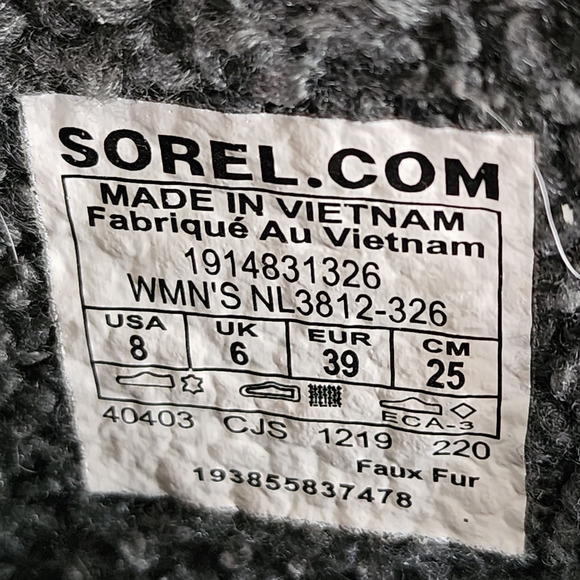 Sorel Boots Womens Sz 8 Explorer Joan Gray Suede Faux Fur Waterproof Winter READ - Picture 11 of 12